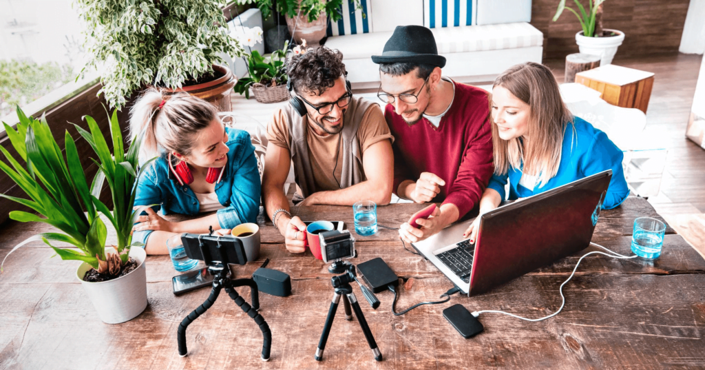 Team Planning a Social Media Marketing Strategy