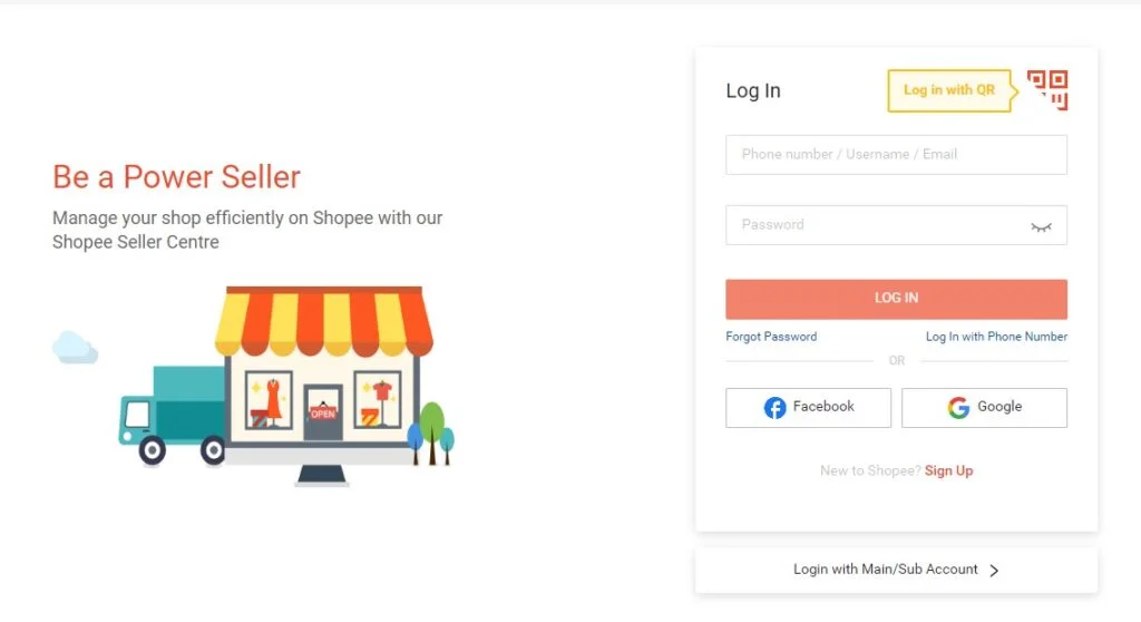 Shopee seller sign up