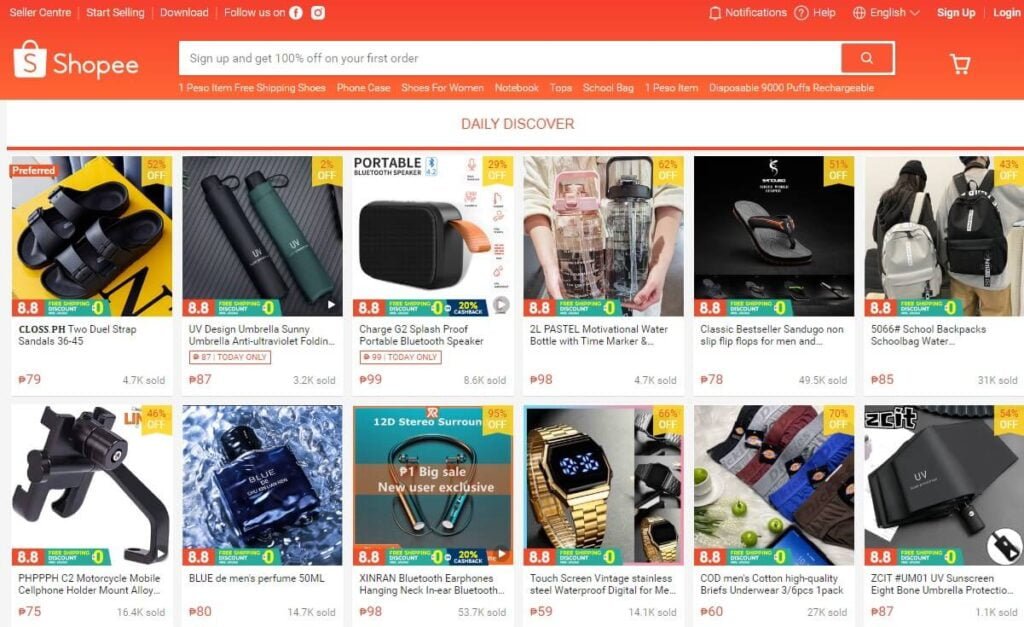 Shopee marketplace dashboard